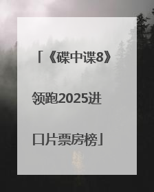 《碟中谍8》领跑2025进口片票房榜
