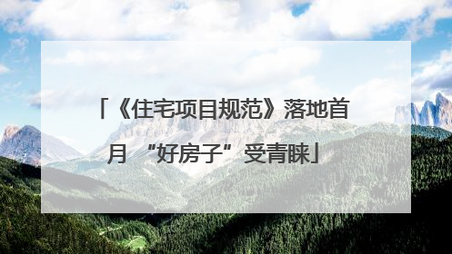 《住宅项目规范》落地首月 “好房子”受青睐