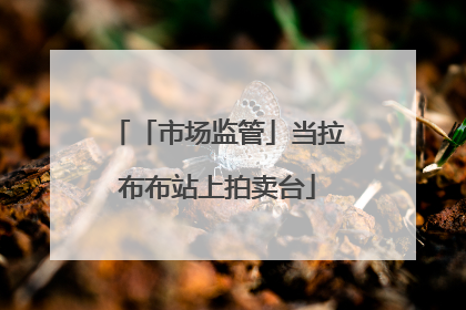 「市场监管」当拉布布站上拍卖台