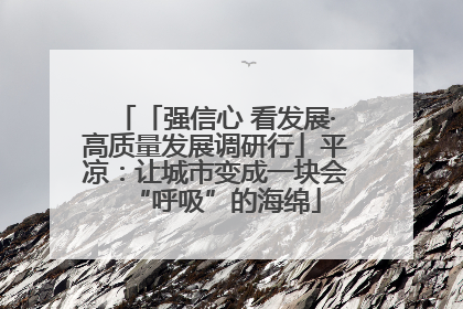 「强信心 看发展·高质量发展调研行」平凉：让城市变成一块会“呼吸”的海绵