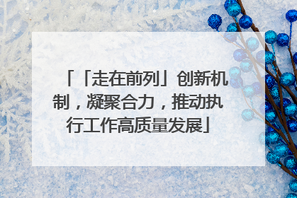 「走在前列」创新机制，凝聚合力，推动执行工作高质量发展