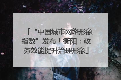 “中国城市网络形象指数”发布！衡阳：政务效能提升治理形象