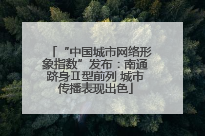 “中国城市网络形象指数”发布：南通跻身Ⅱ型前列 城市传播表现出色