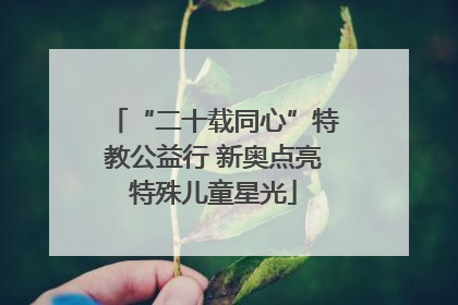 “二十载同心”特教公益行 新奥点亮特殊儿童星光