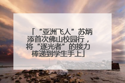 “亚洲飞人”苏炳添首次佛山校园行，将“逐光者”的接力棒递到学生手上