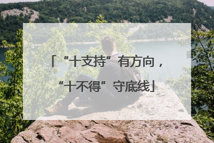 “十支持”有方向，“十不得”守底线