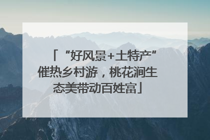 “好风景+土特产”催热乡村游，桃花涧生态美带动百姓富