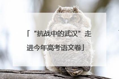 “抗战中的武汉”走进今年高考语文卷