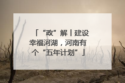 “政”解丨建设幸福河湖，河南有个“五年计划”