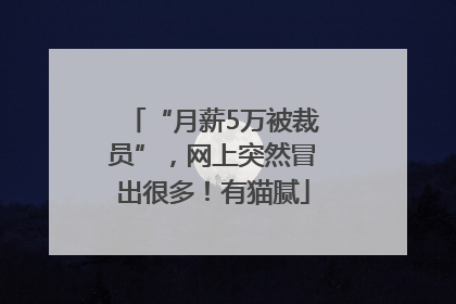 “月薪5万被裁员”，网上突然冒出很多！有猫腻