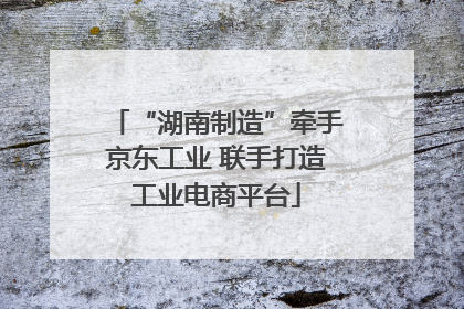 “湖南制造”牵手京东工业 联手打造工业电商平台