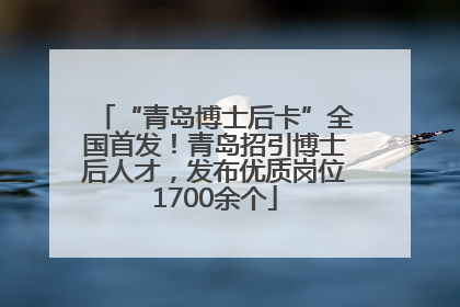 “青岛博士后卡”全国首发！青岛招引博士后人才，发布优质岗位1700余个