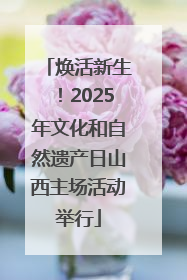 焕活新生！2025年文化和自然遗产日山西主场活动举行
