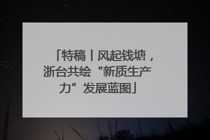 特稿丨风起钱塘，浙台共绘“新质生产力”发展蓝图
