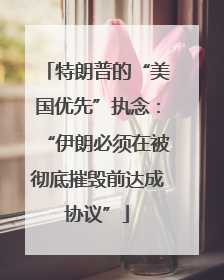 特朗普的“美国优先”执念：“伊朗必须在被彻底摧毁前达成协议”
