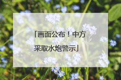 画面公布！中方采取水炮警示
