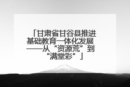 甘肃省甘谷县推进基础教育一体化发展——从“资源荒”到“满堂彩”
