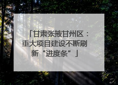甘肃张掖甘州区：重大项目建设不断刷新“进度条”