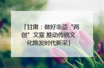 甘肃：做好非遗“两创”文章 推动传统文化焕发时代新采