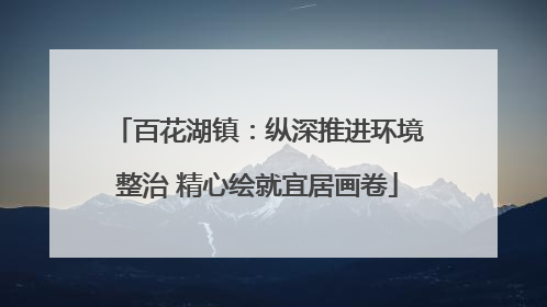 百花湖镇：纵深推进环境整治 精心绘就宜居画卷