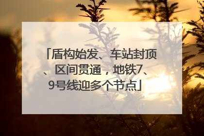 盾构始发、车站封顶、区间贯通，地铁7、9号线迎多个节点