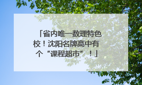 省内唯一数理特色校！沈阳名牌高中有个“课程超市”！