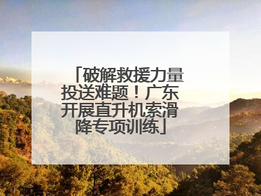 破解救援力量投送难题！广东开展直升机索滑降专项训练