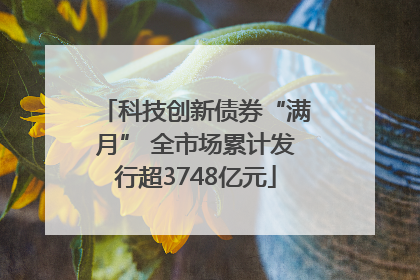 科技创新债券“满月” 全市场累计发行超3748亿元