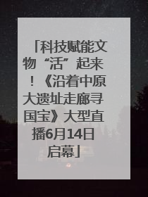 科技赋能文物“活”起来！《沿着中原大遗址走廊寻国宝》大型直播6月14日启幕