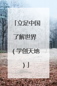 立足中国 了解世界（学创天地）