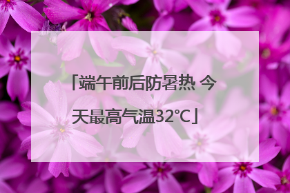 端午前后防暑热 今天最高气温32℃