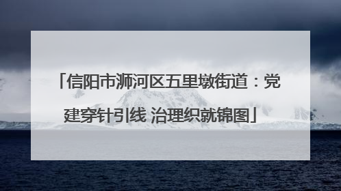 信阳市浉河区五里墩街道：党建穿针引线 治理织就锦图