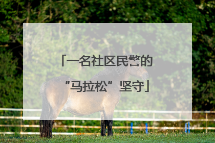 一名社区民警的“马拉松”坚守
