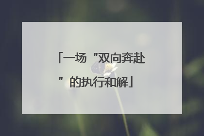 一场“双向奔赴”的执行和解