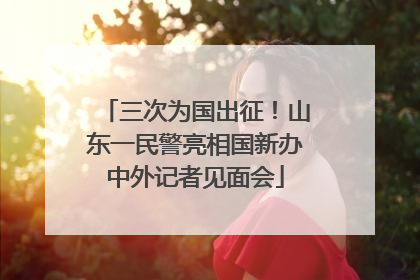 三次为国出征！山东一民警亮相国新办中外记者见面会