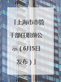 上海市市管干部任职前公示（6月5日发布）