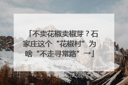 不卖花椒卖椒芽？石家庄这个“花椒村”为啥“不走寻常路”→
