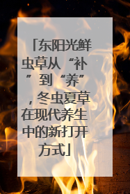 东阳光鲜虫草从“补”到“养”，冬虫夏草在现代养生中的新打开方式