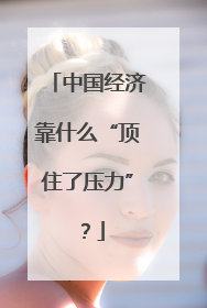 中国经济靠什么“顶住了压力”？