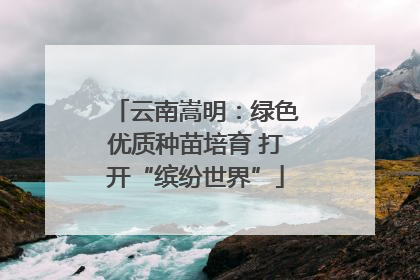 云南嵩明：绿色优质种苗培育 打开“缤纷世界”