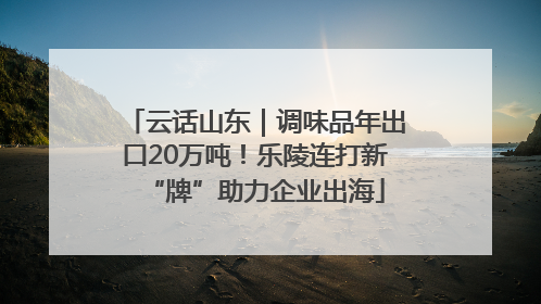 云话山东｜调味品年出口20万吨！乐陵连打新“牌”助力企业出海
