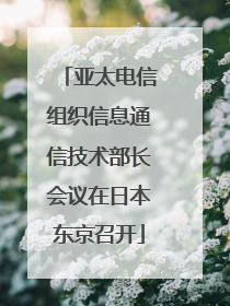 亚太电信组织信息通信技术部长会议在日本东京召开