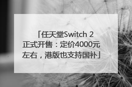 任天堂Switch 2正式开售：定价4000元左右，港版也支持国补