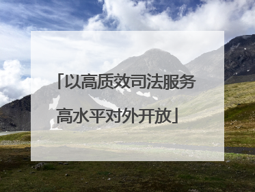 以高质效司法服务高水平对外开放