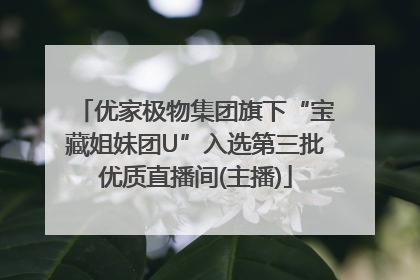 优家极物集团旗下“宝藏姐妹团U”入选第三批优质直播间(主播)