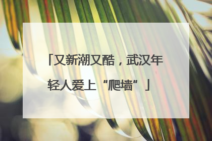 又新潮又酷，武汉年轻人爱上“爬墙”