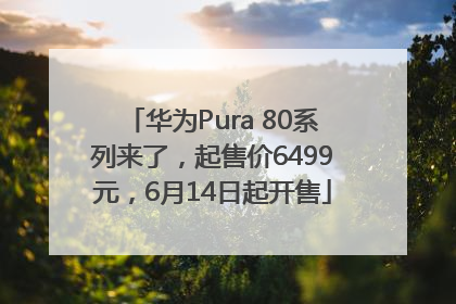 华为Pura 80系列来了，起售价6499元，6月14日起开售
