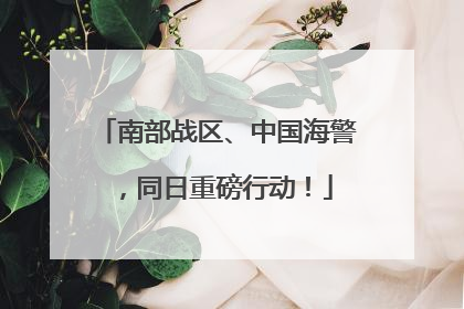 南部战区、中国海警，同日重磅行动！