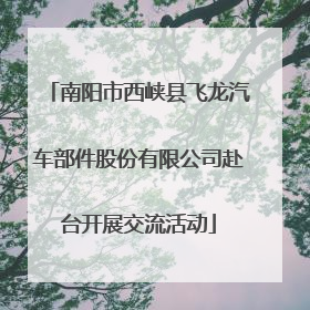 南阳市西峡县飞龙汽车部件股份有限公司赴台开展交流活动