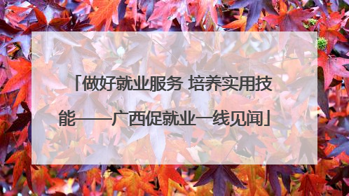 做好就业服务 培养实用技能——广西促就业一线见闻